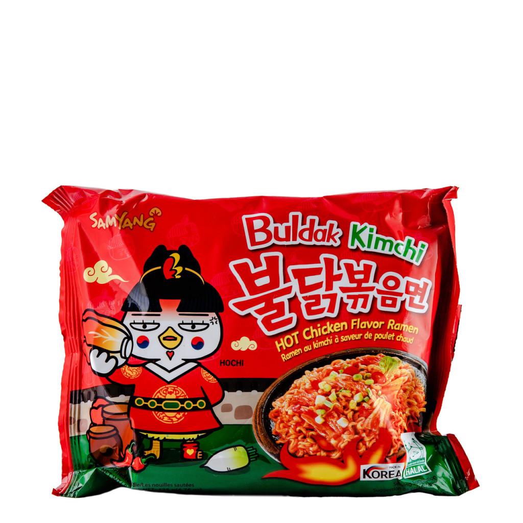 Лапша быстрого приготовления с курицей Кимчи Buldak Kimchi HOT Chicken flavor ramen SAMYANG 135г