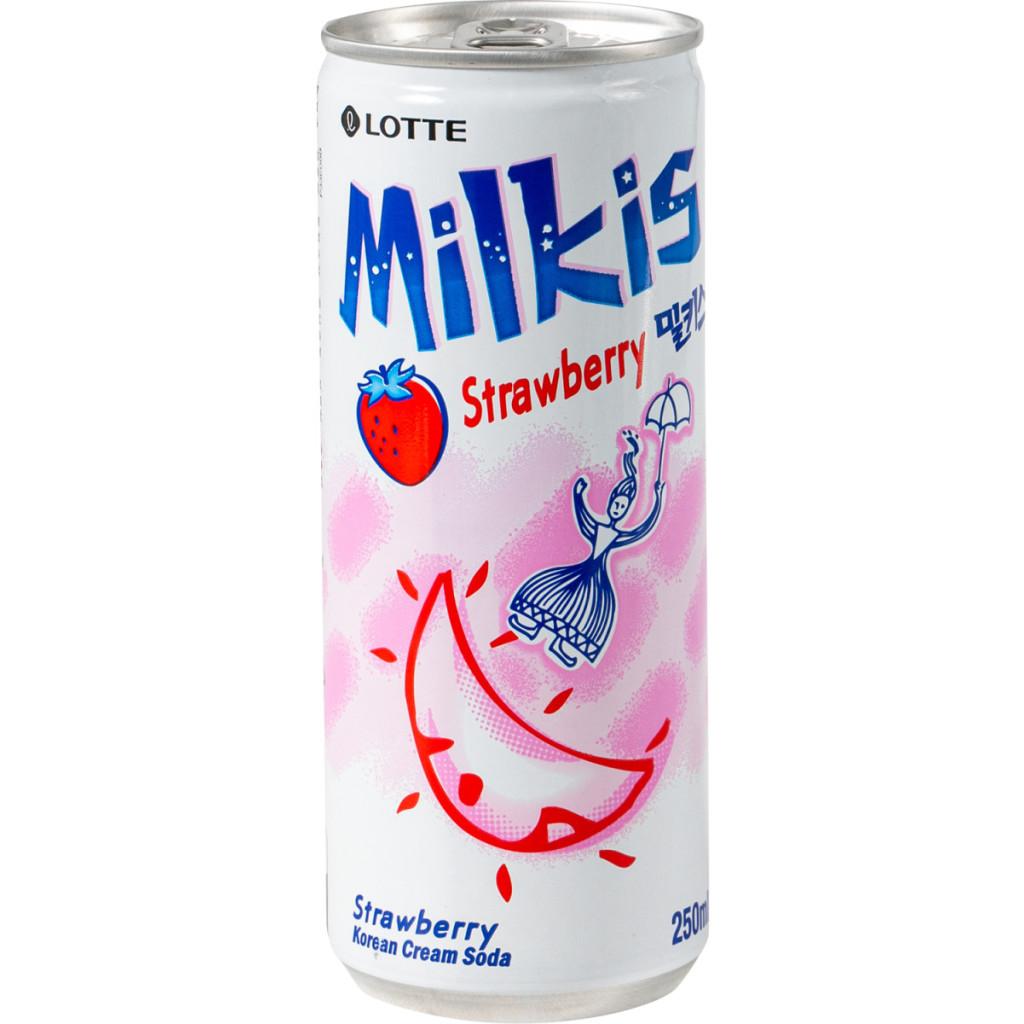 Напиток сильногазированный Strawberry Milkis LOTTE 250 мл