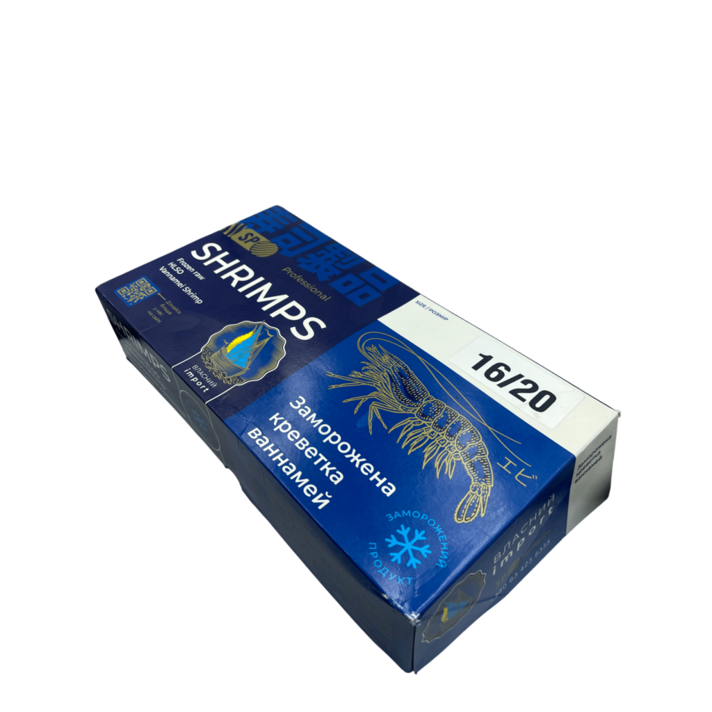 Креветка ваннамей 30% глазури 16/20 с/м, в панцире, б/г SP Professional блок 2 кг
