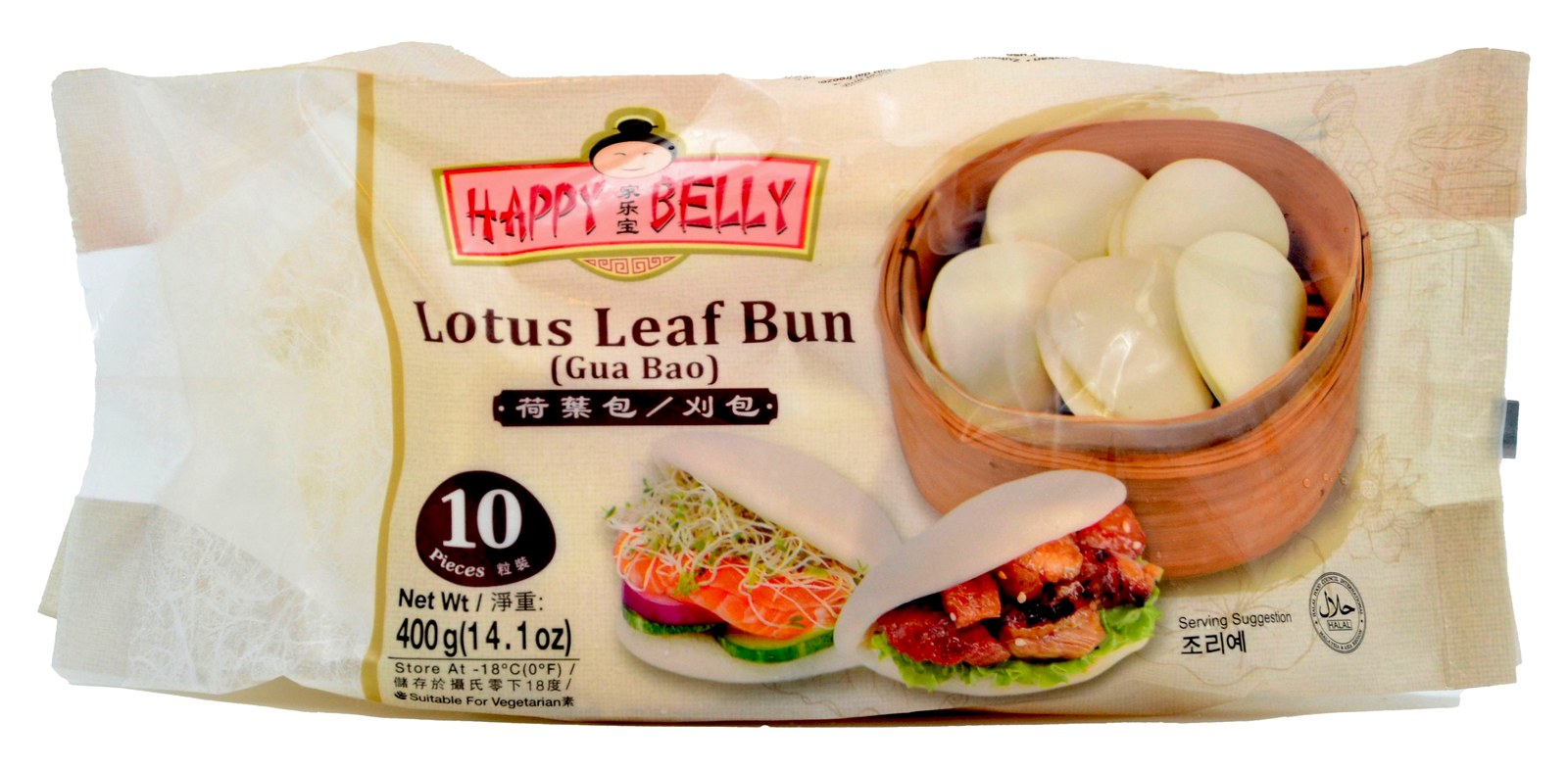Рисова булочка Бао Lotus Leaf Bun HAPPY BELLY  400 г